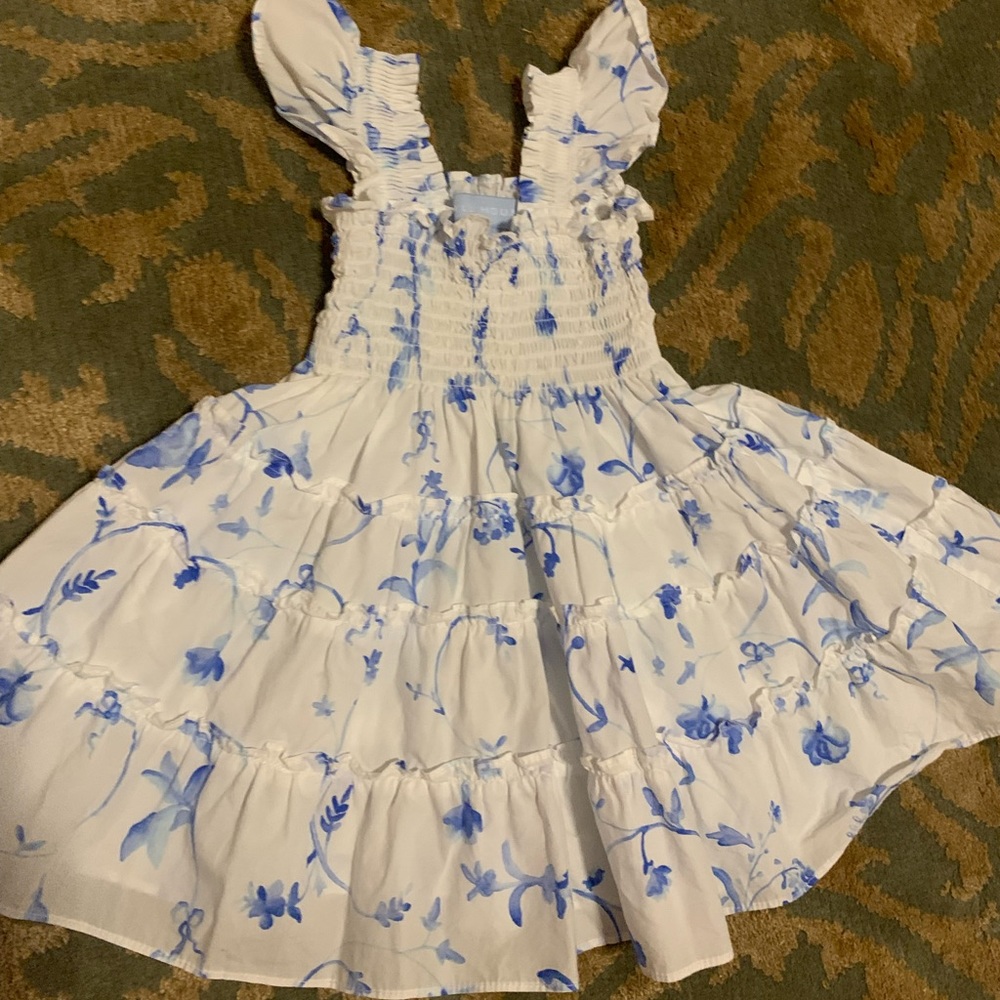 EUC Hill House Home Tiny Nap Dress 2Y / 2T in blue botanical, from original drop